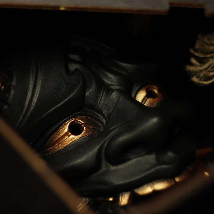 Handcrafted Red or Black Hannya Resin Mask Streetwear Accessory
