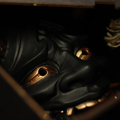 Handcrafted Red or Black Hannya Resin Mask Streetwear Accessory